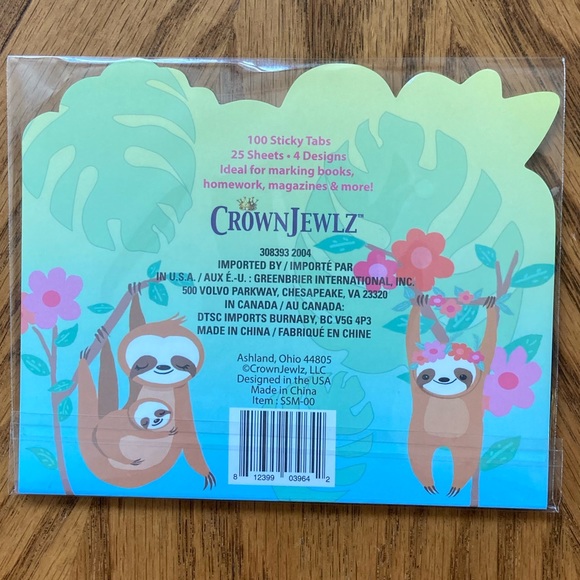 Sloth Sticky Notes / Page Markers - Picture 3 of 4